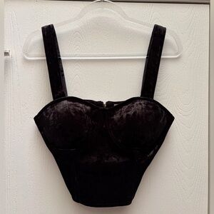 Good American Black Velvet Bustier